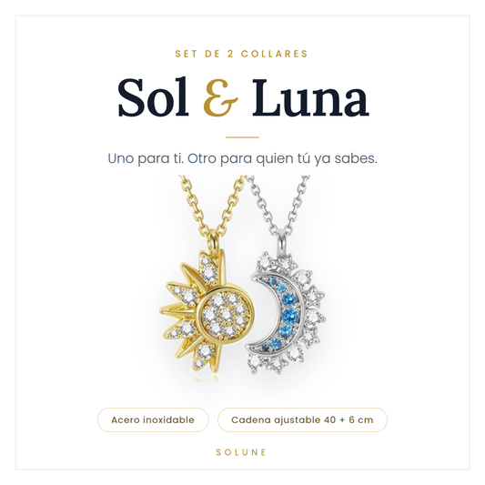 Sun and Moon Necklace Set for Couples